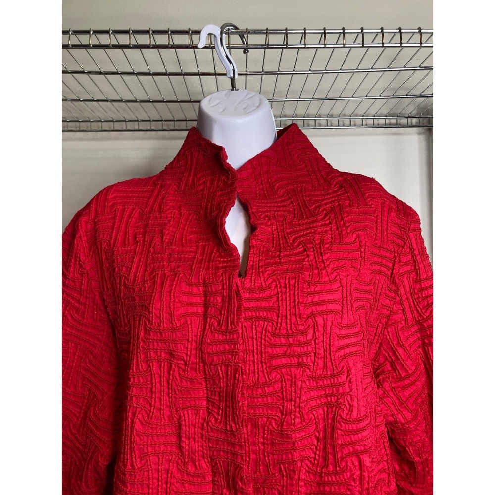 Vintage Great Cavalier by St Pauls Womens Mandarin Collar Jacket Sz XL Lagenlook - Picture 3 of 11